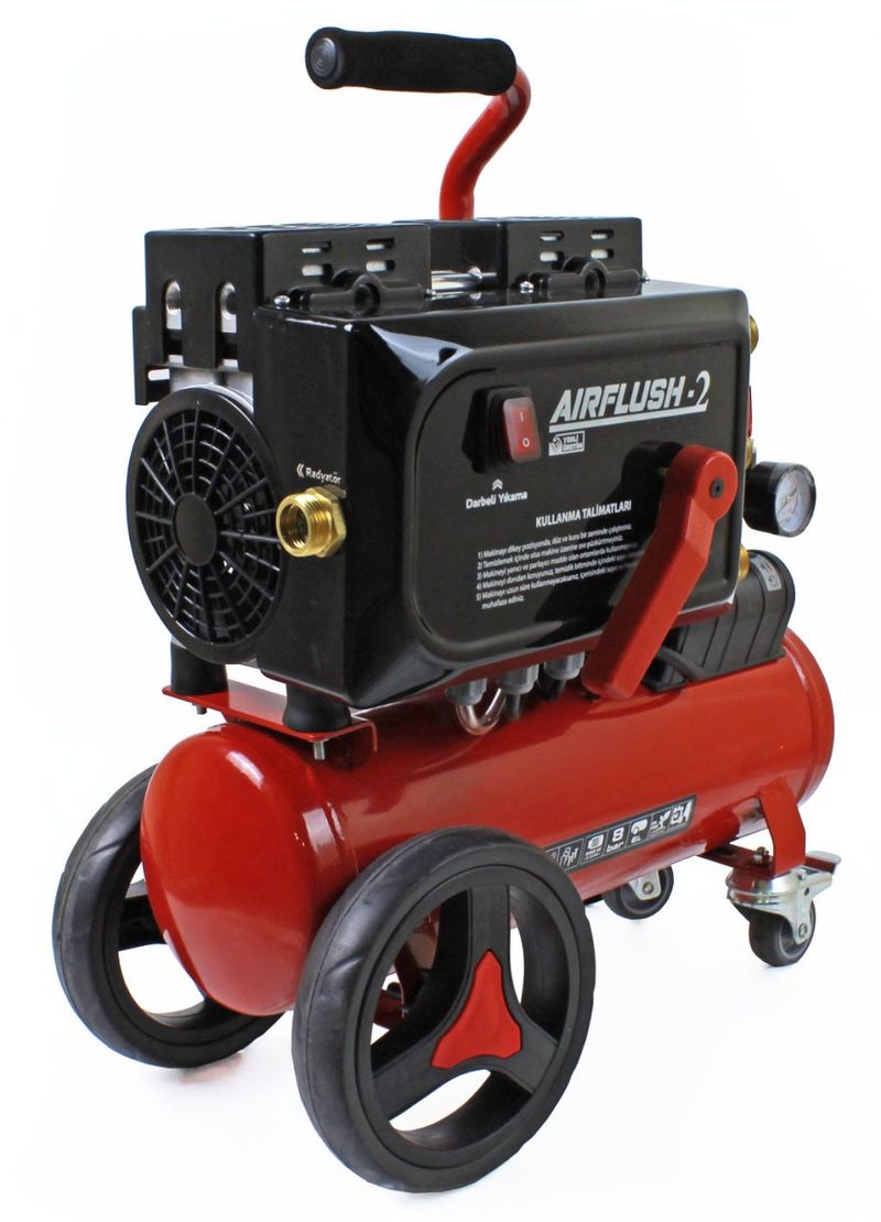 Airflush-2-N Kompresörlü Çift Yönlü Petek Temizleme Makinası - Havalı Darbeli 6 Litre