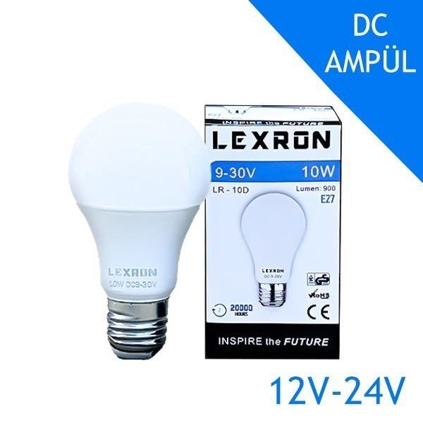 LEXRON Solar Ampül, Güneş Enerjili Ampül, 10W DC Ampul 12V-24V