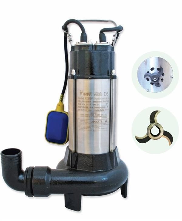 Water Sound V1100DF Parçalayacılı Bıçaklı Foseptik Dalgıç Pompa Monofaze(220V) 1.5HP