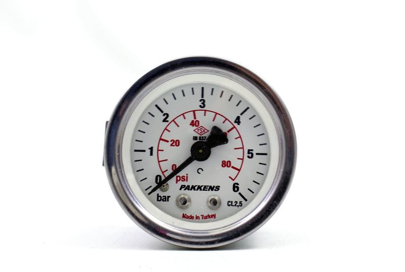 Pakkens 0-6 Bar 50 mm Panotipi Arkadan Bağlantılı Kuru Manometre G 1/8 inç
