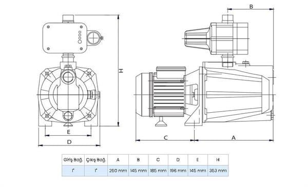 Wilo Control SPS 4-44 Jet Pompalı Otomatik Akıllı Hidrofor 4 Kat 10 Daire, 1Hp 4.4 Bar