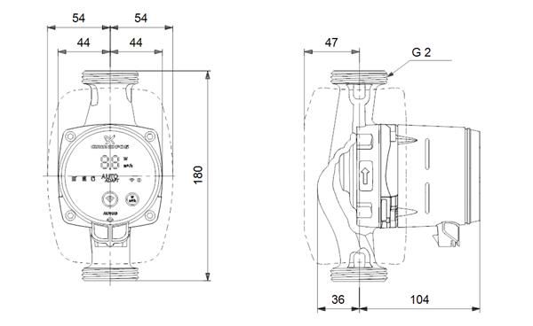 Grundfos ALPHA3 32-60(180 mm) 25-40.000 Kazan İçin Frekans Konvertörlü Sirkülasyon Pompası 6mss 3.4m³/h
