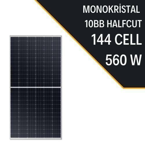 560 Watt Half Cut Monokristal Güneş Enerji Paneli