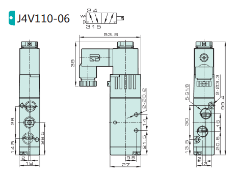 Jelpc 4V110 Pnömatik Yön Kontrol Valfi 5/2 Tek Bobin