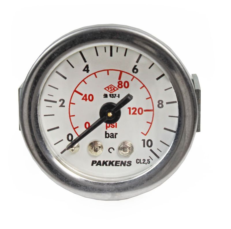 Pakkens 0-10 Bar 40 mm Arkadan Bağlantılı Panotipi Kuru Manometre G 1/8 inç