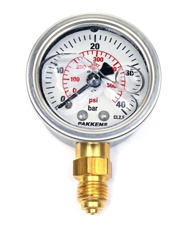 Pakkens 0-40 Bar 50 mm Alttan Bağlantılı Gliserinli Manometre G 1/4 inç