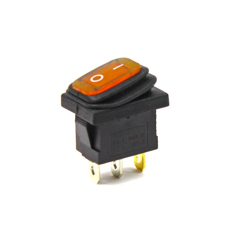 Körüklü Işıklı Anahtar Turuncu, ON-OFF3 Pin - Düğme Buton Switch