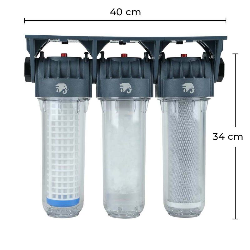EuroFil Üçlü Su Filtresi Daire ve Bina Girişi İçin Üçlü Set Arıtma Sistemi 3/4''