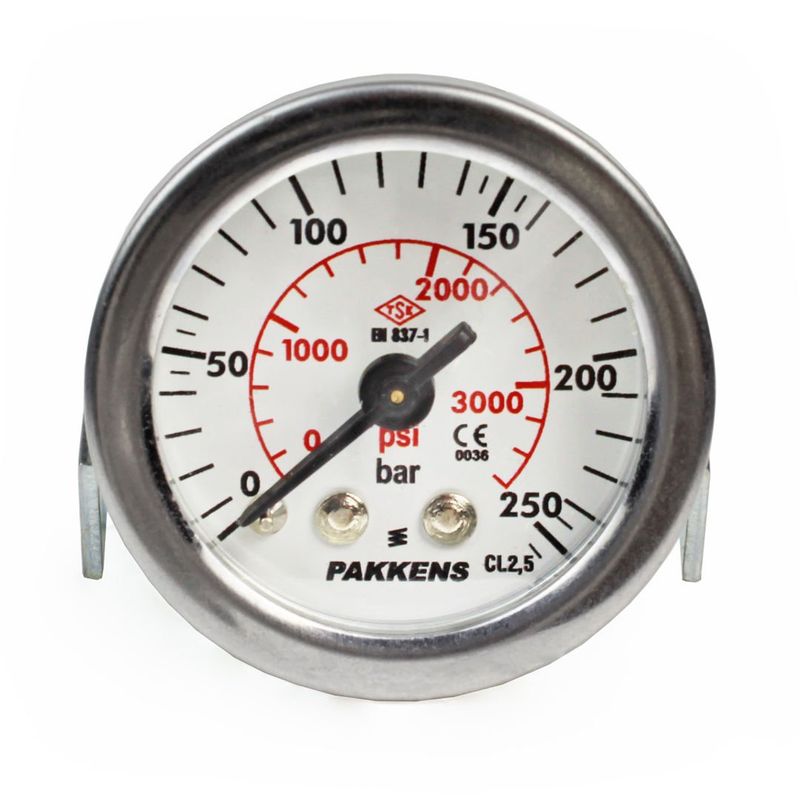 Pakkens 0-250 Bar 40 mm Arkadan Bağlantılı Panotipi Kuru Manometre G 1/8 inç