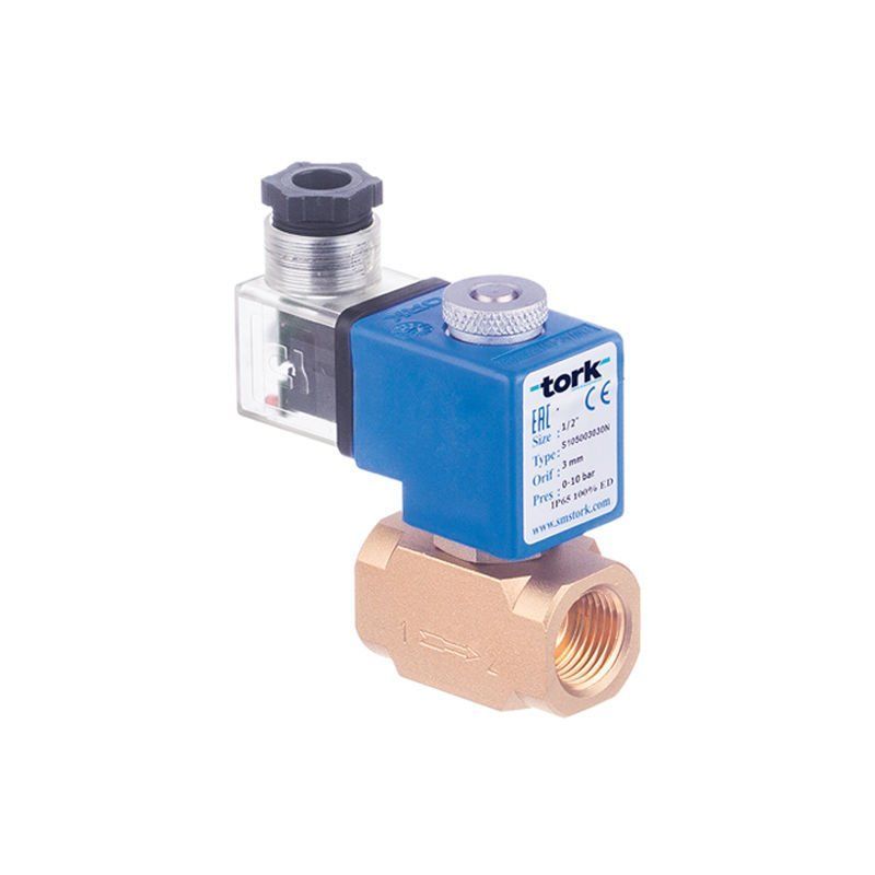 Tork S1050 Genel Maksat Solenoid Valf Direkt Çekmeli N.Kapalı 1/2'' - 0 - 2 Bar - 110 VAC