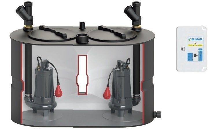 Sumak SMAC 2200 B Wc Termoplastik Tanklı Foseptik Dalgıç Pompa 9 mss 18 m³/h