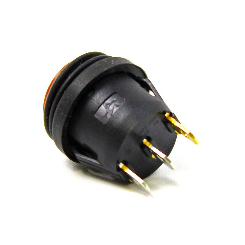Yuvarlak Körüklü Işıklı Anahtar 50 ADET Turuncu, ON-OFF3 Pin - Düğme Buton Switch