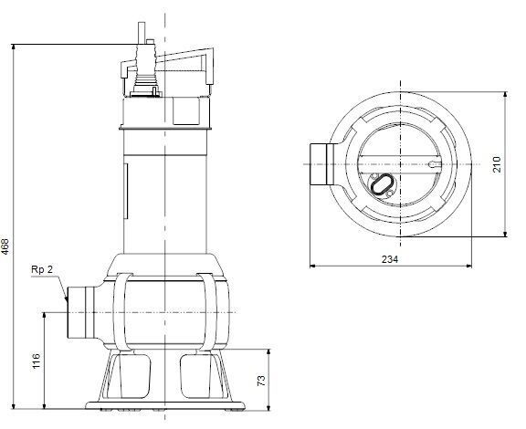 Grundfos UNILIFT AP50B.50.08.A1V Paslanmaz Gövdeli Vortex Çarklı Kirli Su Drenaj Dalgıç Pompa