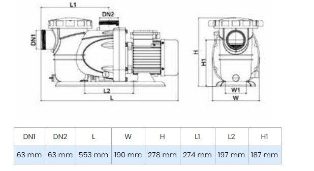 Wilo Pool 3.0T Ön Filtreli Havuz Pompası 18 mss 30 m³/h 380 Volt