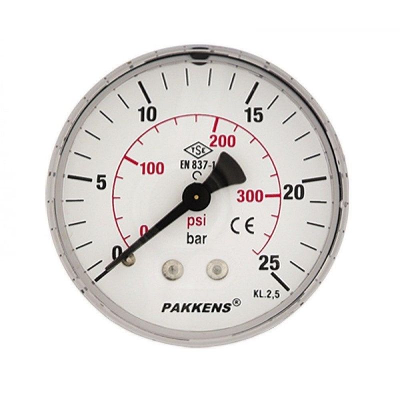 Pakkens 0-1.6 Bar 63 mm Arkadan Bağlantılı Kuru Manometre G 1/4 inç