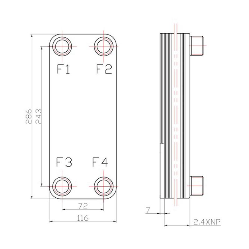 Welko EL50C-22 Kaynak Plakalı Isı Eşanjör Bağlantı 1 - 1 Kapasite 1200 Lt/Saat