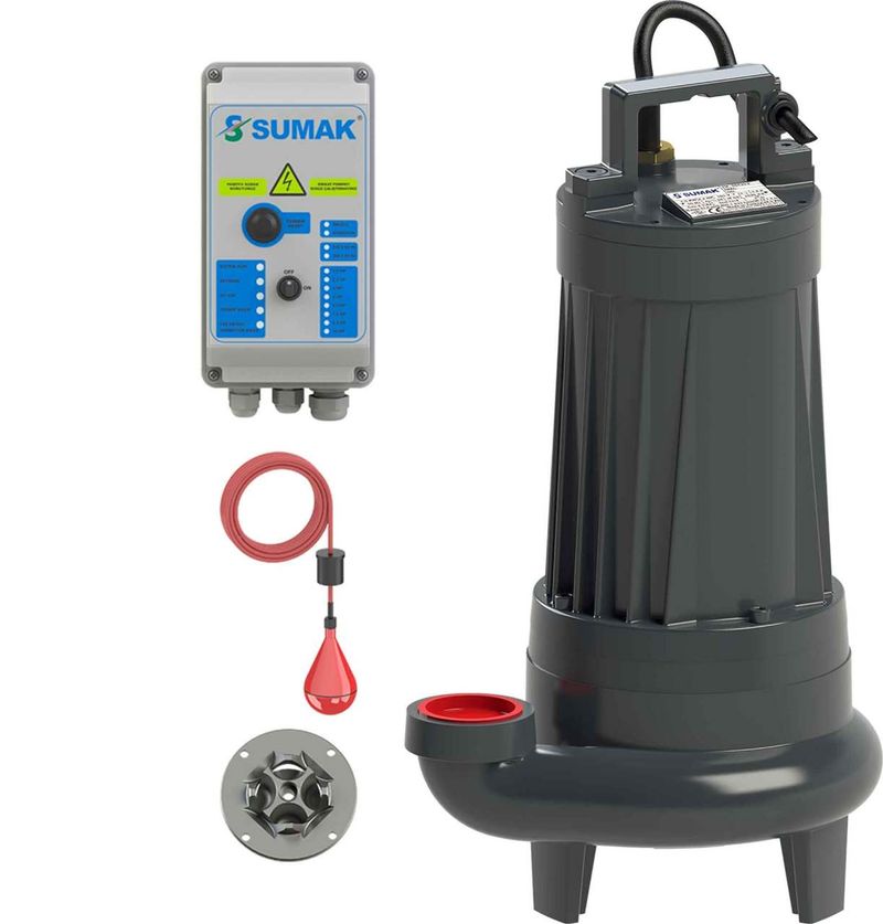 Sumak SBRT 75/3-P Parçalayıcı Bıçaklı Foseptik Dalgıç Pompa Trifaze (380V) 7.5Hp