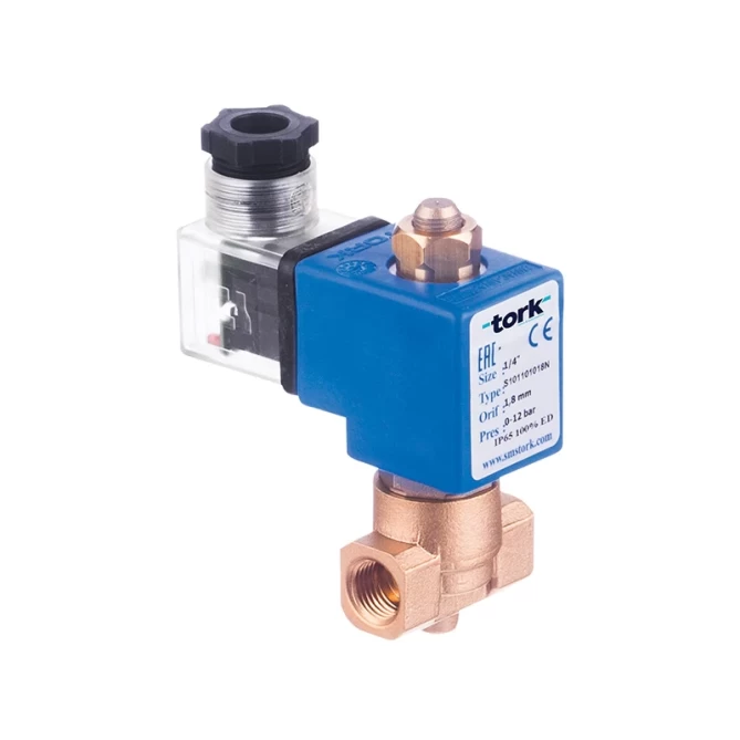 Tork S1011 Genel Maksat Solenoid Valf Direkt Çekmeli N.Açık 1/4'' - 0 - 10 Bar - 12 VDC