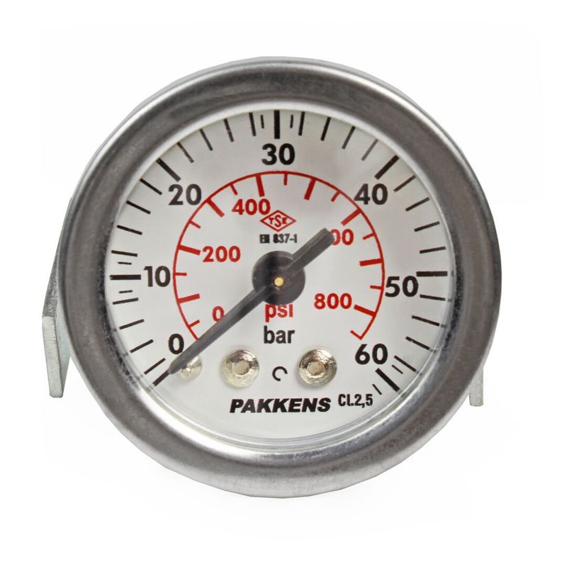 Pakkens 0-60 Bar 40 mm Arkadan Bağlantılı Panotipi Kuru Manometre G 1/8 inç