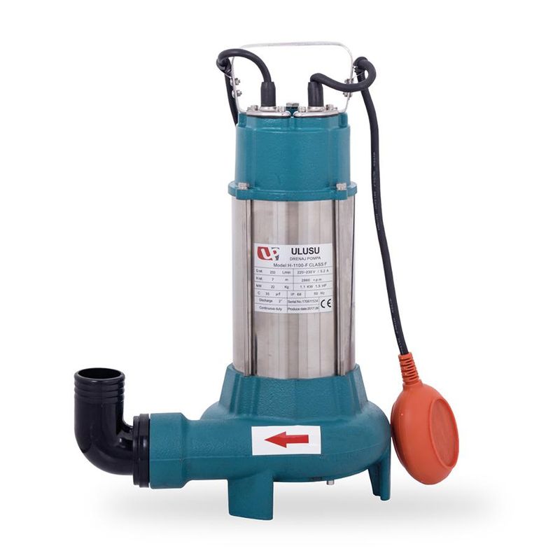 Ulusu H 1100 F Parçalayıcı Bıçaklı Atık Su Dalgıç Pompası
