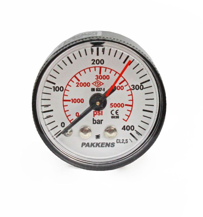 Pakkens 0-400 Bar 40 mm Arkadan Bağlantılı Kuru Manometre G 1/8 inç