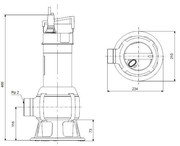 Grundfos UNILIFT AP50B.50.15.3V Paslanmaz Gövdeli Vortex Çarklı Kirli Su Drenaj Dalgıç Pompa 380V