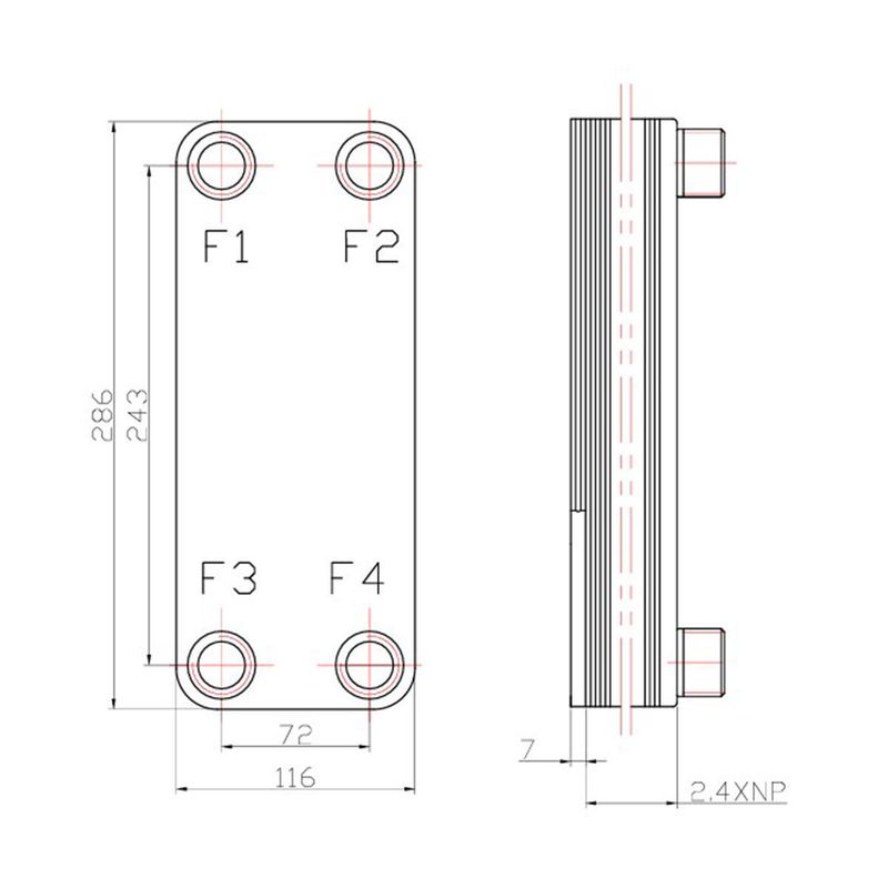 Welko EL50C-25 Kaynak Plakalı Isı Eşanjör Bağlantı 1 - 1 Kapasite 1400 Lt/Saat