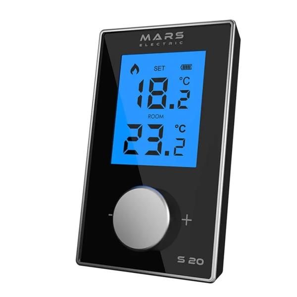 Mars S20 Kablosuz Dijital Oda Termostatı Yüksek Hassasiyetli Siyah