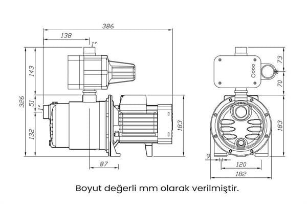 Wilo SPS 5-58-H Paslanmaz Gövdeli Otomatik Sessiz Hidrofor 5 Kat 10 Daire, Susuzluğa Karşı Korumalı 0.75 Hp 5 Bar