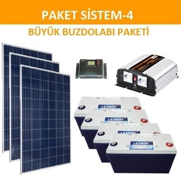 Solar Güneş Enerjili Aydınlatma-Büyük Buzdolabı Paketi