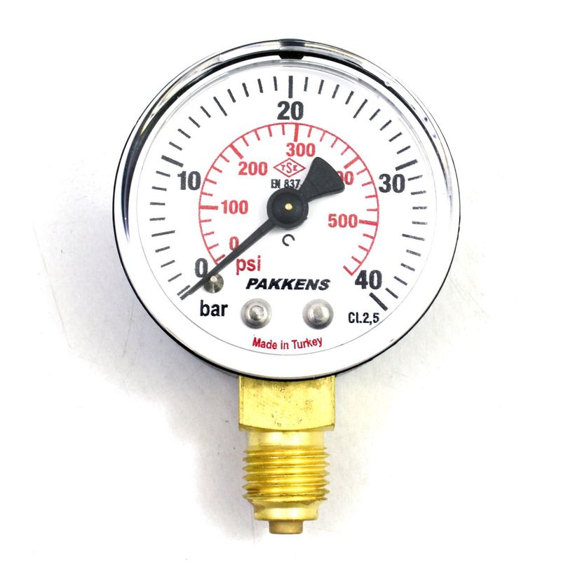 Pakkens Çap 63 0/40 Bar Kuru Tip Basınç Ölçer, Manometre, Basınç Göstergesi 1/4 inch