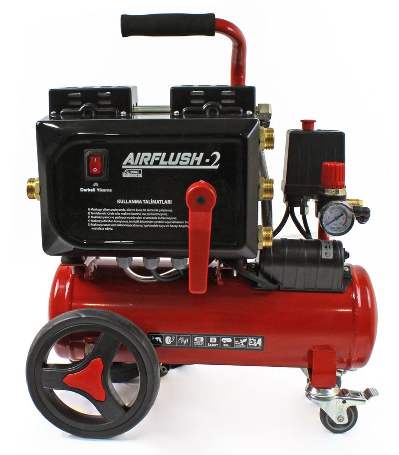 Airflush-2-N Kompresörlü Çift Yönlü Petek Temizleme Makinası - Havalı Darbeli 6 Litre