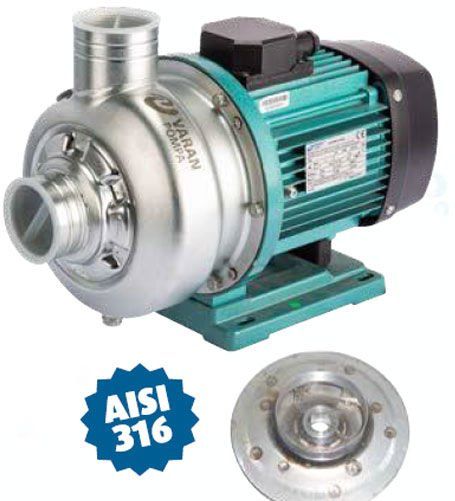 Varan DWB300/1.1T Komple Paslanmaz AISI 316 Santrifüj Pompa Trifaze 1.5 Hp 20 mss 30 m³/h
