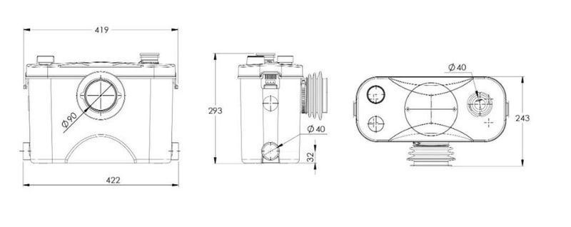 Sumak SMAC700 BR Klozet Arkası Foseptik Wc Öğütücülü Bıçaklı Pompa