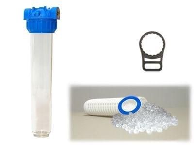 Aquafer 20 inç Silifoz Kireç Önleyici Yıkanabilir Su Filtresi 3/4 inc 100 Mikron