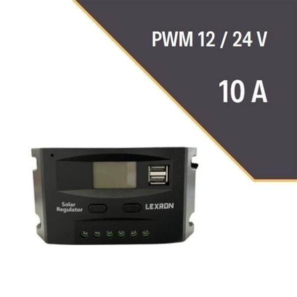 Lexron 10A PWM Güneş Enerjisi Şarj Kontrol Cihazı, Solar Şarj Kontrol Cihazı