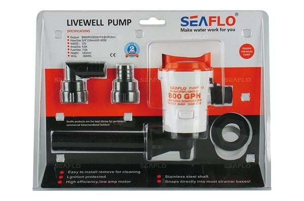 Seaflo SFBP1-G800-05 Yatay 90 Derece Livar Pompa 12 Volt 800 Gph 4 Amper 3/4'' Çıkış