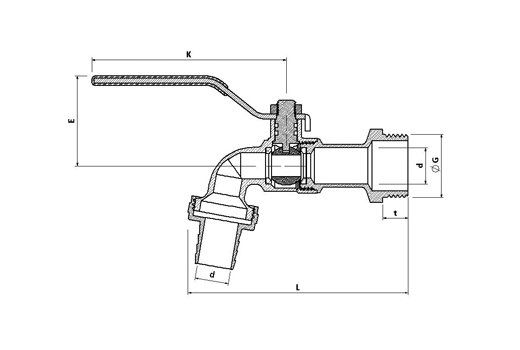 Klepsan Küresel Bahçe Musluğu (Kollu) 1/2''