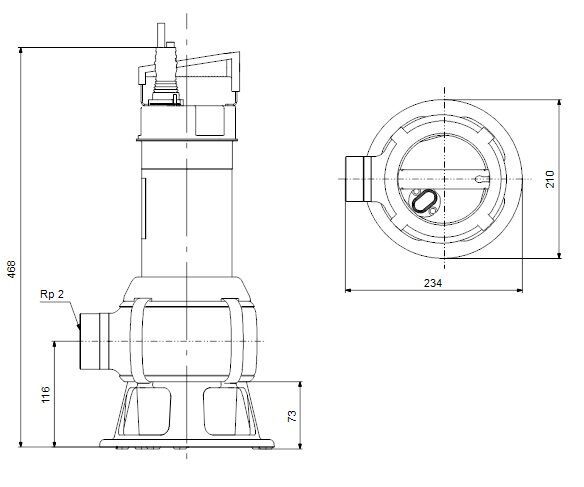 Grundfos UNILIFT AP50B.50.08.3V Paslanmaz Gövdeli Vortex Çarklı Kirli Su Drenaj Dalgıç Pompa 380V