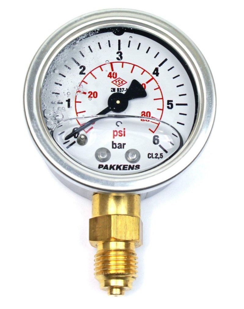 Pakkens 0-6 Bar 50 mm Alttan Bağlantılı Gliserinli Manometre G 1/4 inç