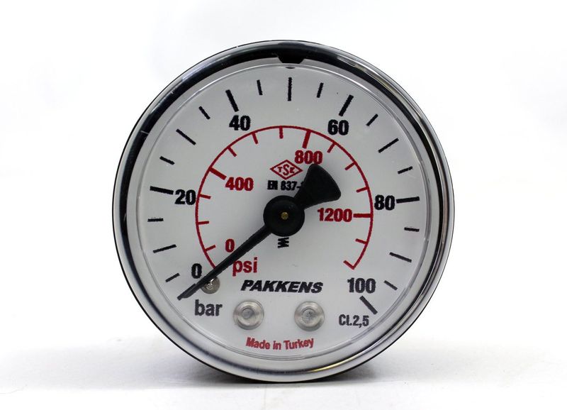 Pakkens 0-100 Bar 63 mm Arkadan Bağlantılı Kuru Manometre G 1/4 inç