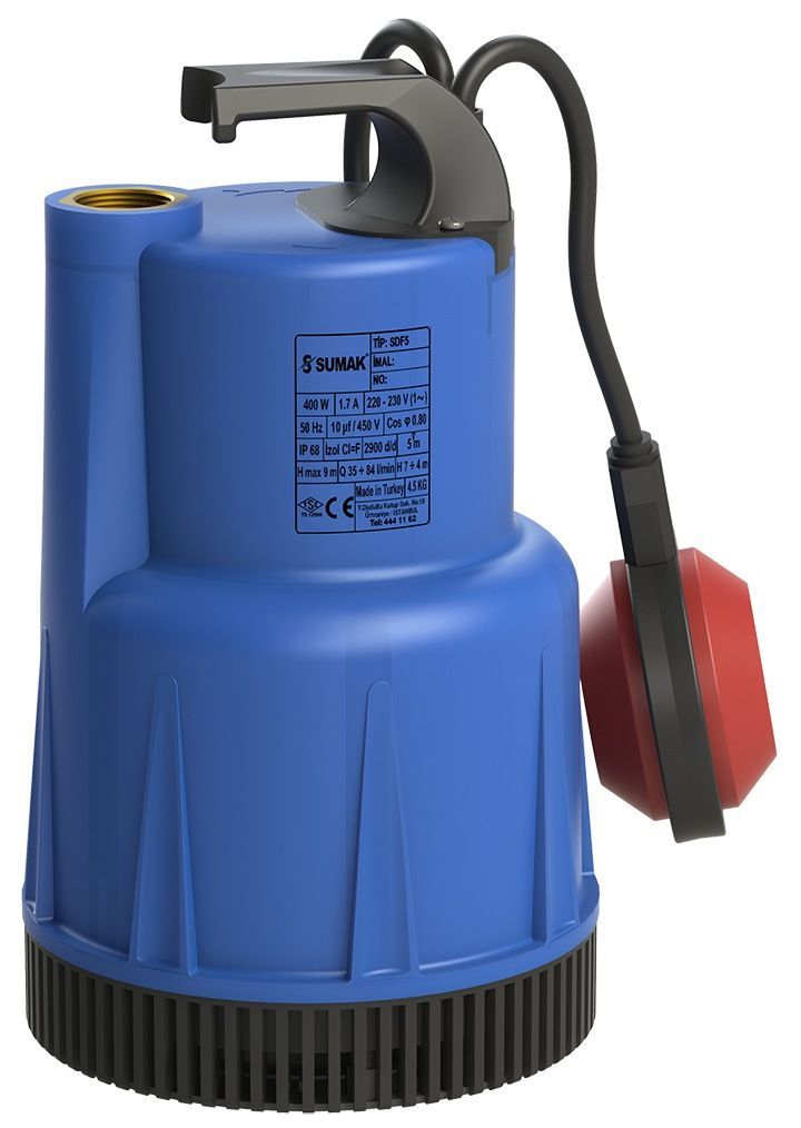 Sumak SDF 300 Drenaj Dalgıç Pompa Monofaze (220V) 0.33 Hp