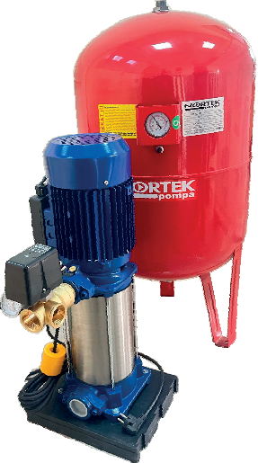 Nortek DMK SS 605 M Dik Milli Kademeli Paket Hidrofor (Çelik Fanlı) 1,6 HP 220V (100 Litre Tanklı)
