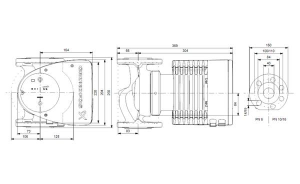 Grundfos MAGNA1 40-120 F(250 mm) 200-300.000 Kazan İçin Frekans Konvertörlü Sirkülasyon Pompası 12mss 24m³/h