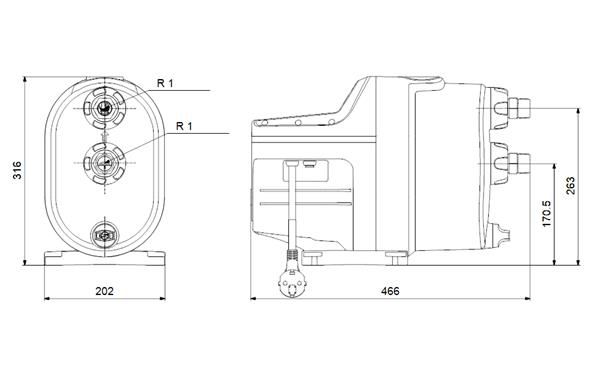 Grundfos Scala1 3-45 Sessiz Otomatik Hidrofor Tak-Çalıştır 4.5 Bar 5.6 m³/h