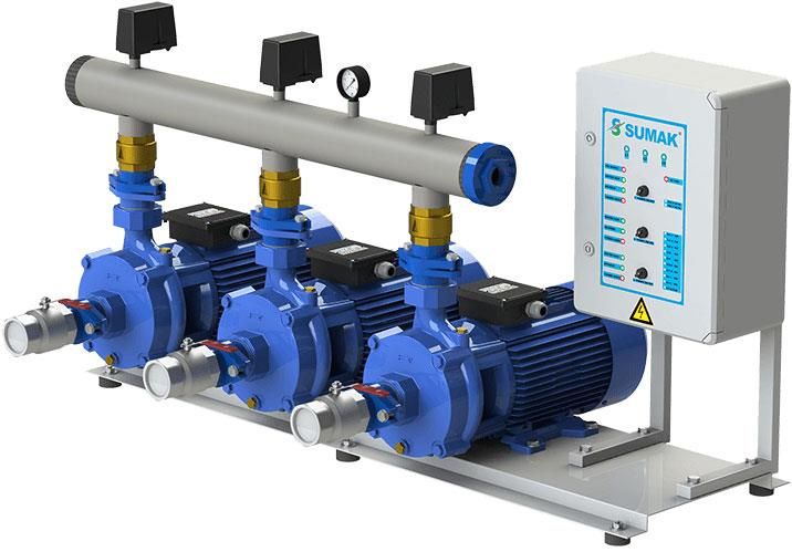 Sumak SMKTC 750 Emişli Çift Kademeli Hidrofor 17 Kat 135 Daire 380 Volt 5.5 Hp
