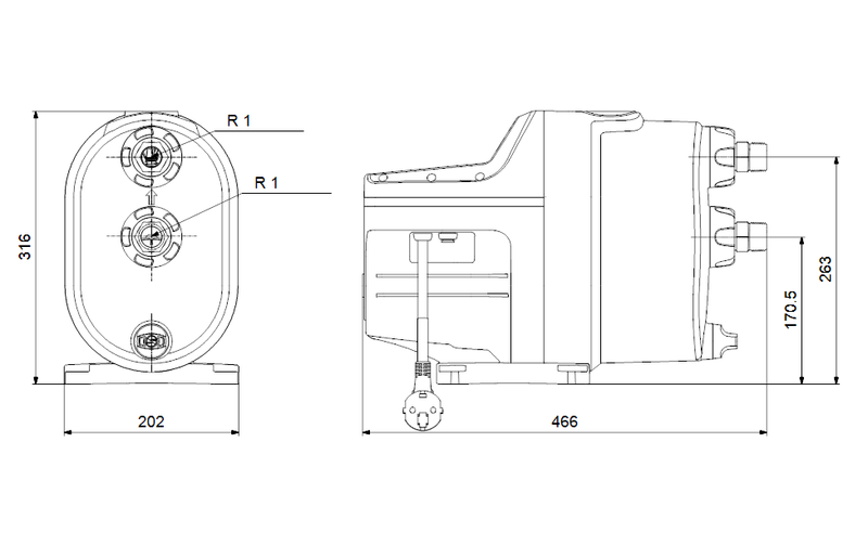 Grundfos Scala1 3-45 Sessiz Otomatik Hidrofor No Plug 4.5 Bar 5.6 m³/h