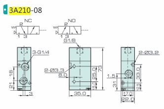 Jelpc 3A210 Pnömatik Yön Kontrol Valfi 3/2 Tek Hava Kontrol 08-1/4'' - Normalde Kapalı