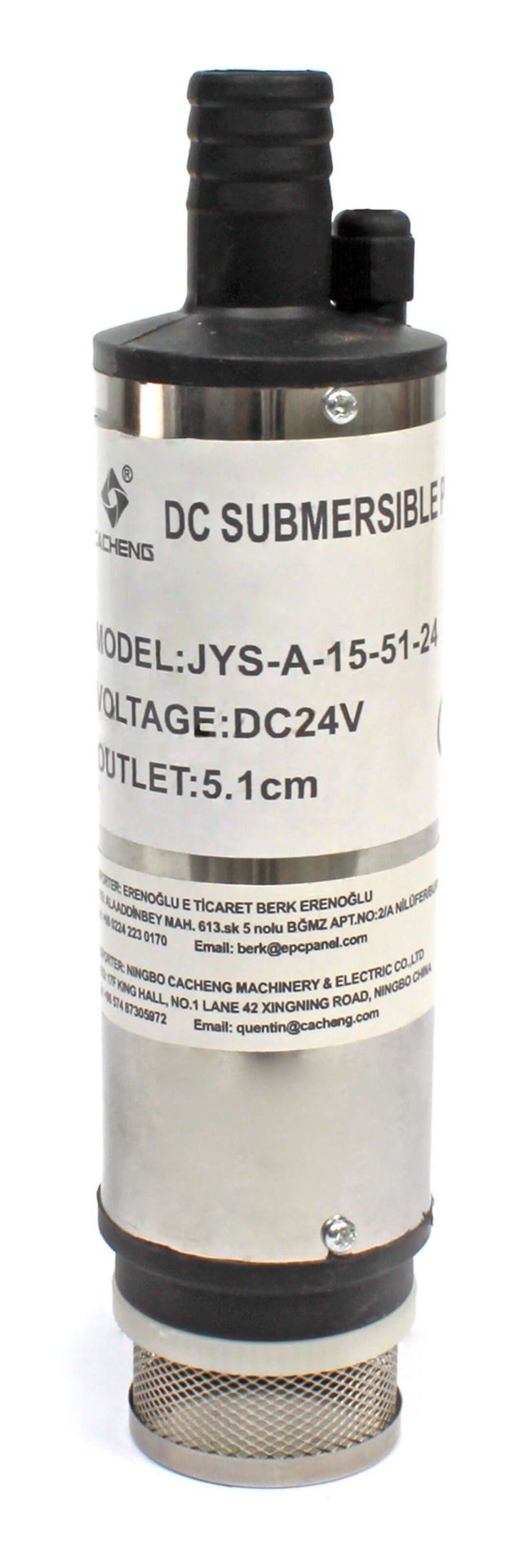 24 Volt Mazot Yağ Aktarma Pompası,Dc Mini Dalgıç Pompa Süzgeçli 51 mm Dış Çap