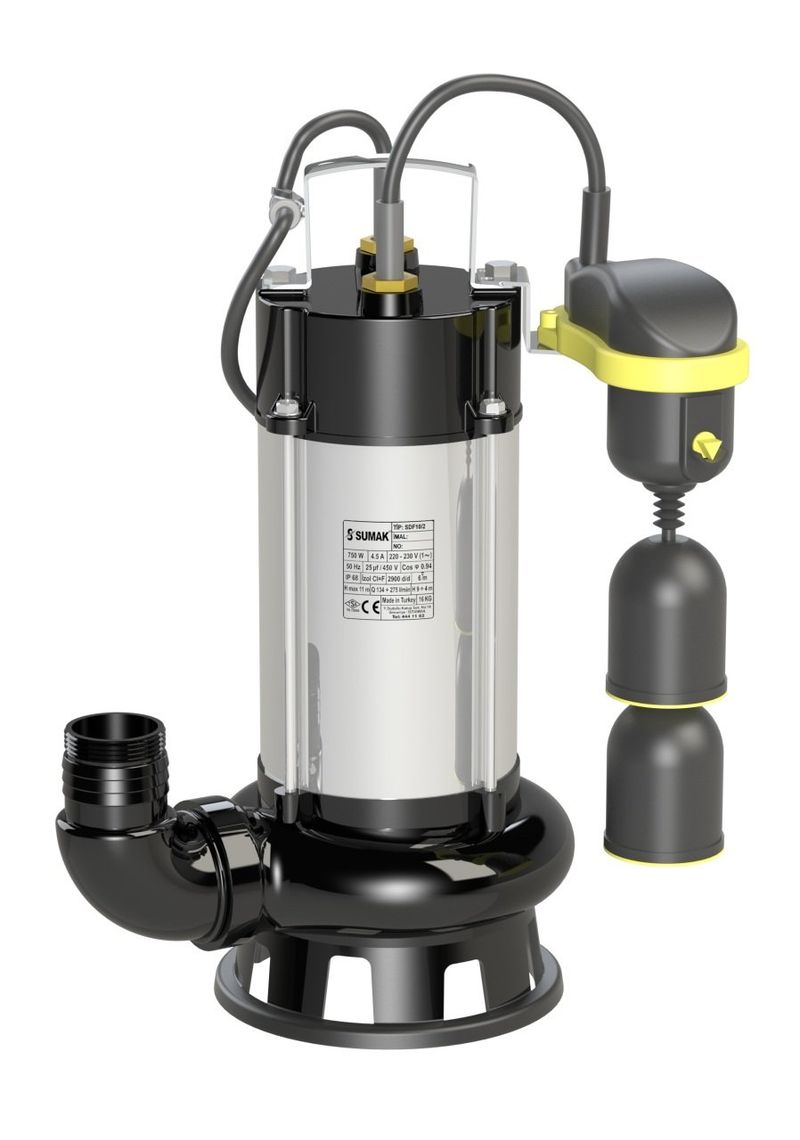 Sumak SDF 18/2-A Asansör Flatörlü Foseptik Dalgıç Pompa 220 Volt 1.8 Hp